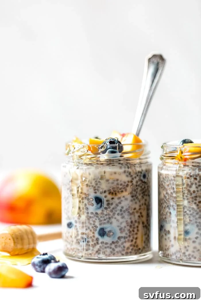 chia pudding in a jar