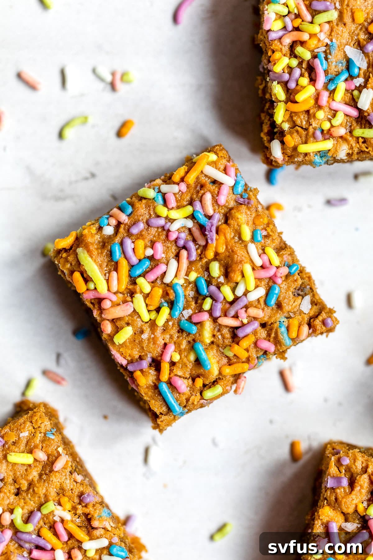 brownie with sprinkles on a table