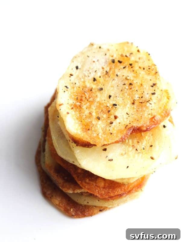 Homemade Salt and Pepper Chips, thinly sliced and baked for extra crunch