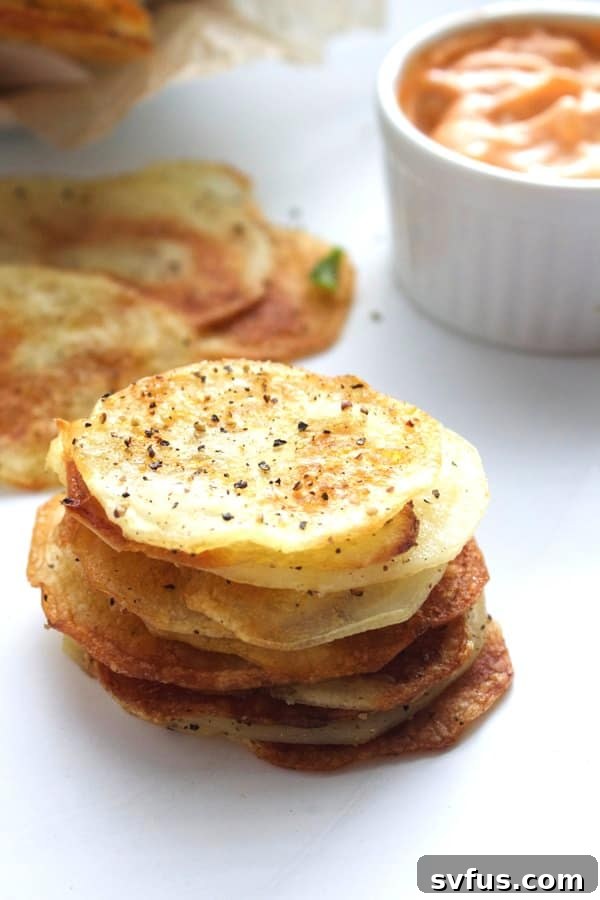Serving homemade salt and pepper chips in a rustic bowl