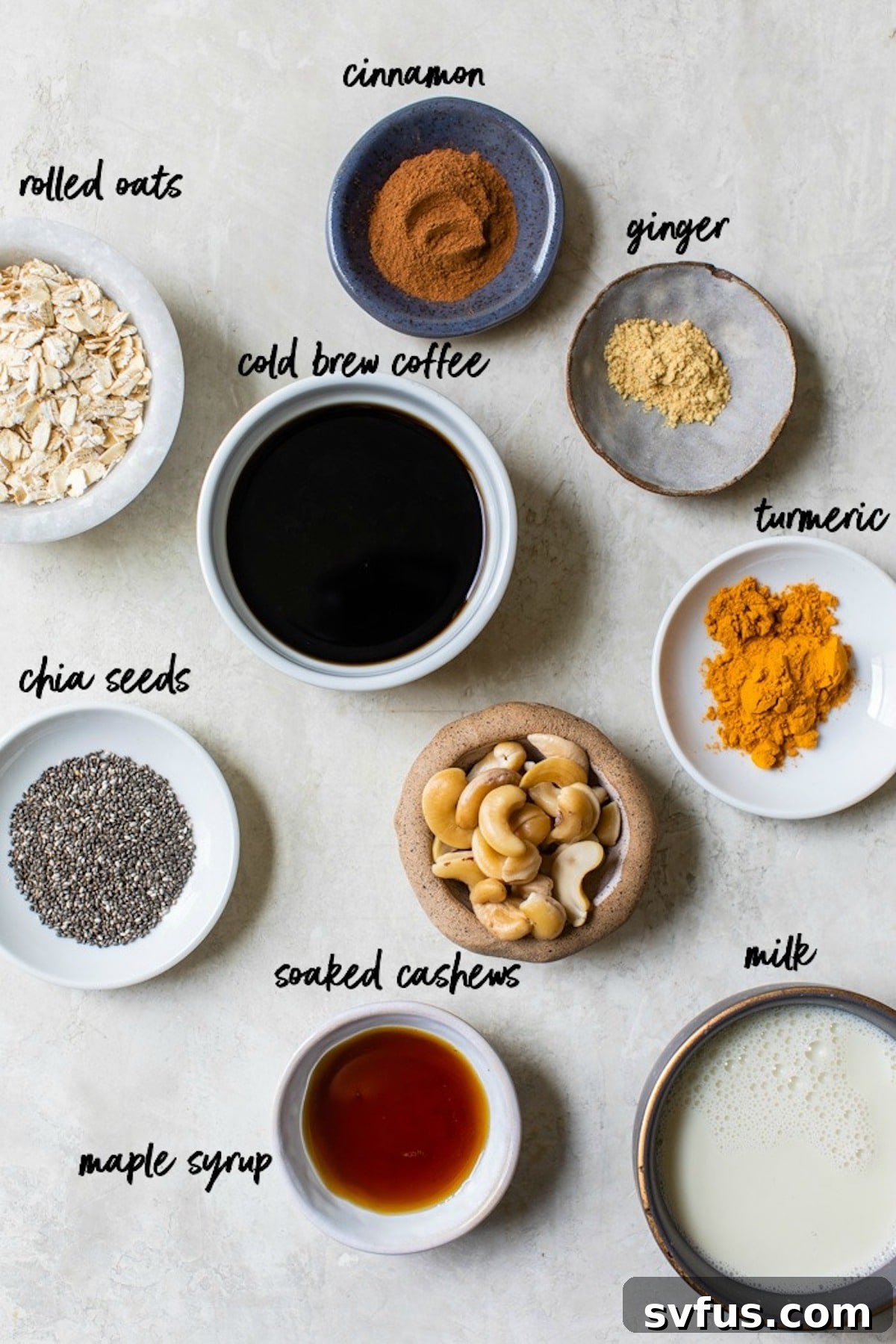 smoothie ingredients on a table