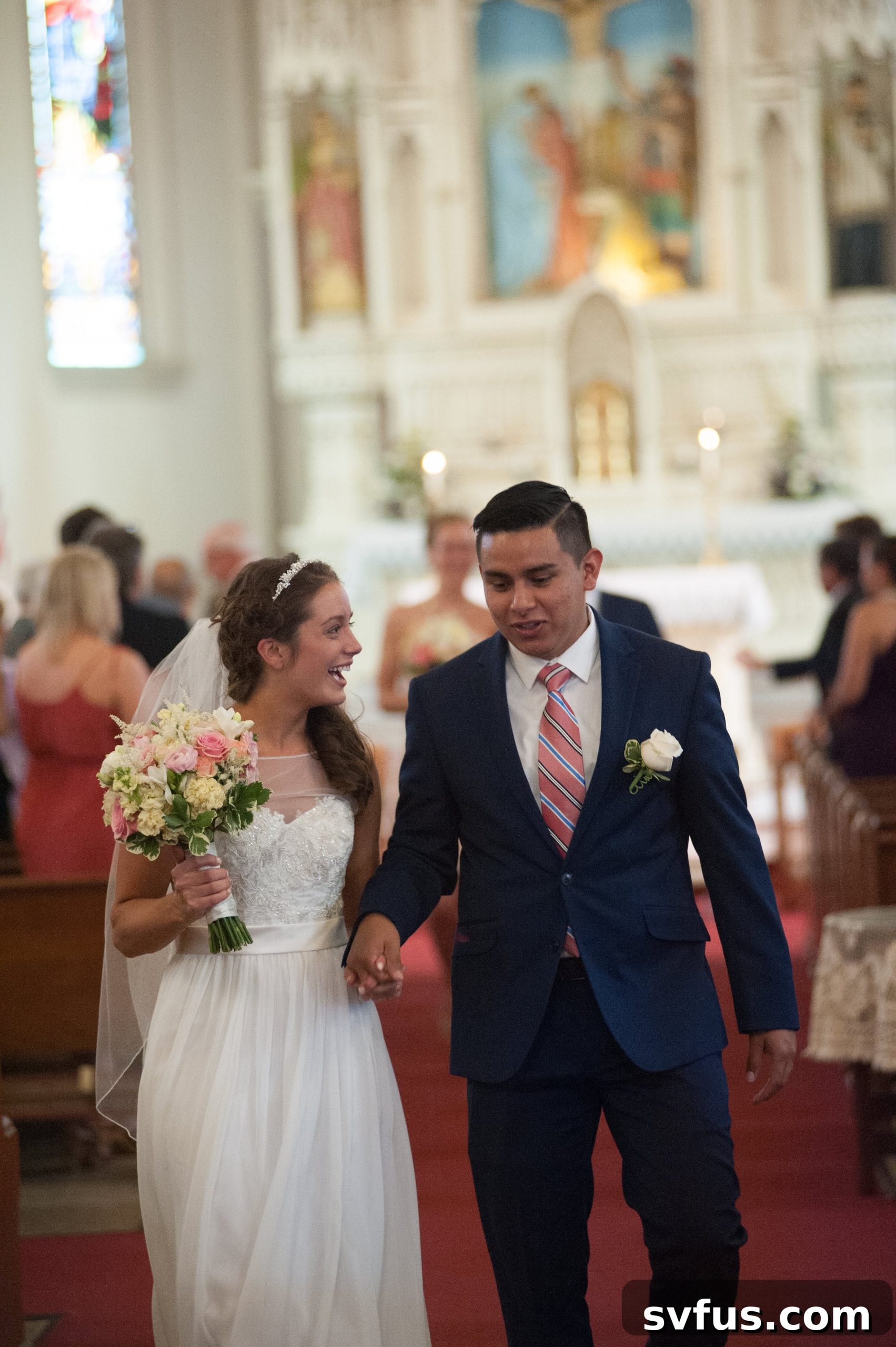 The newlywed couple officially united, celebrating after the ceremony