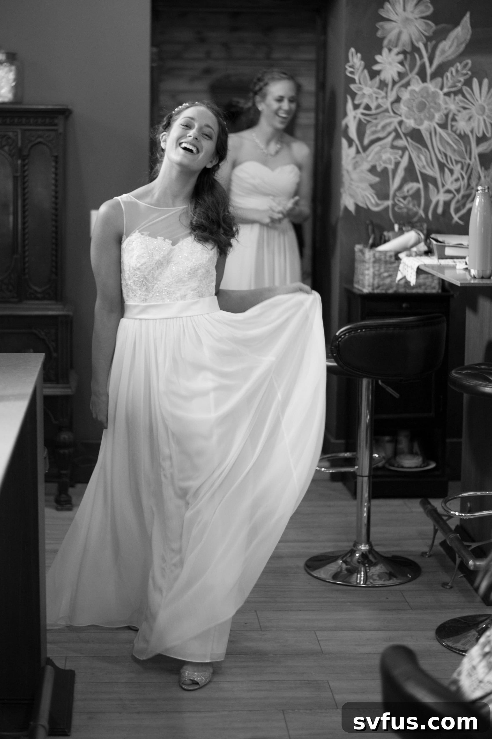 Bride and bridesmaids getting hair and makeup done at Metamorphosis Salon