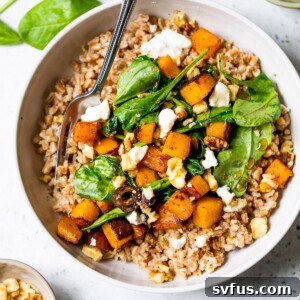 a bowl of farro topped with vegetables