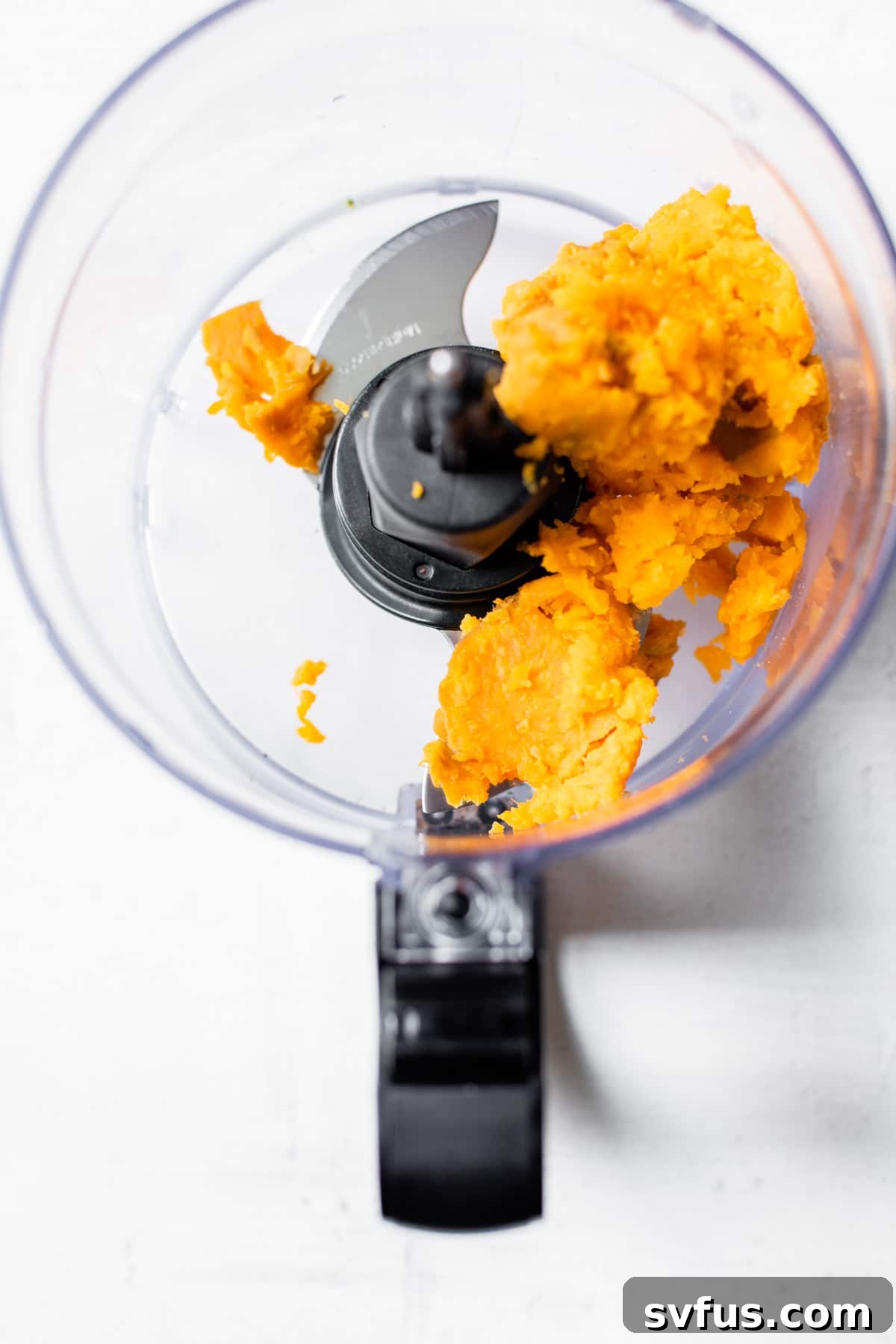 sweet potato in a food processor