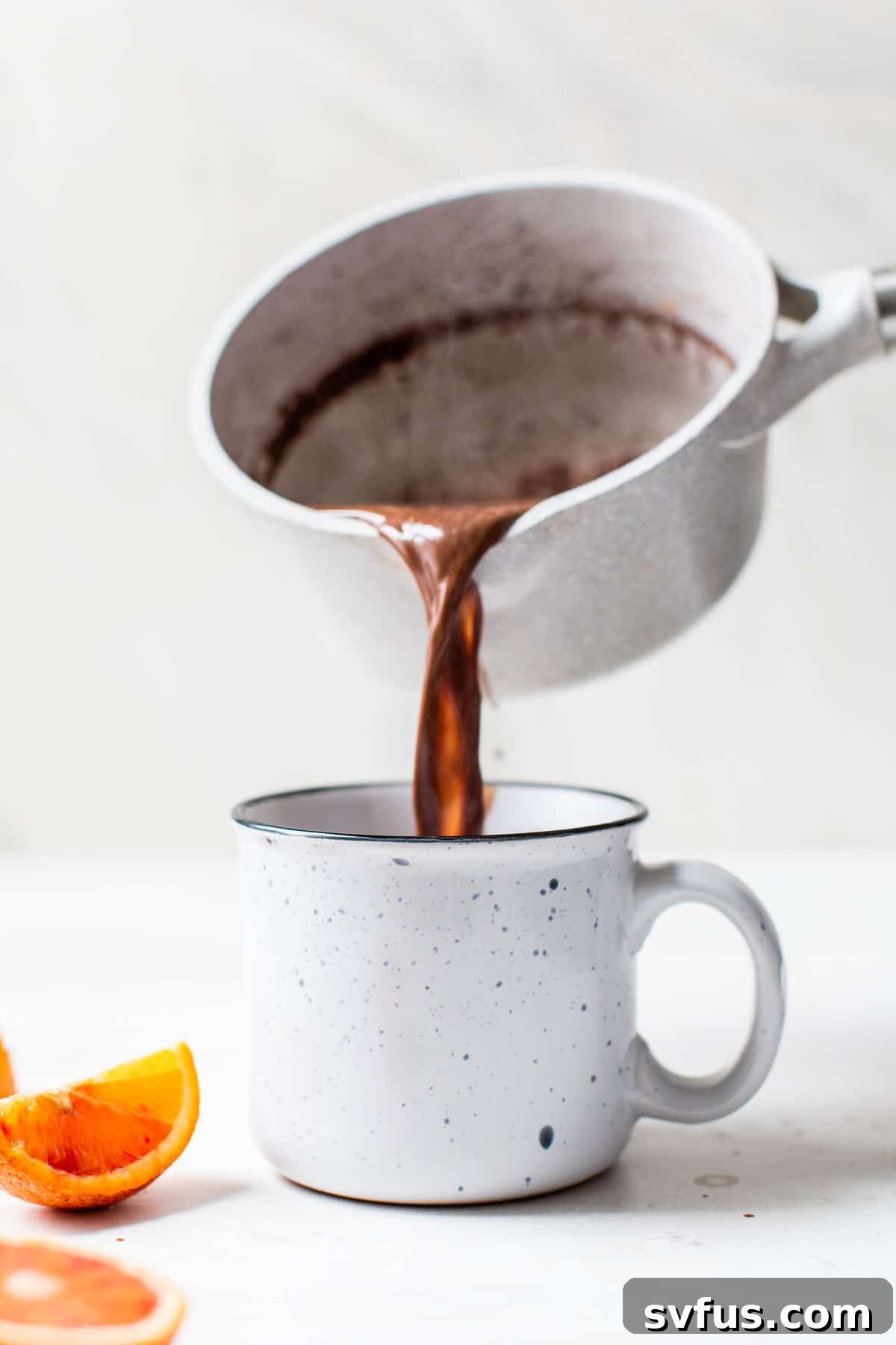 hot chocolate in a pot