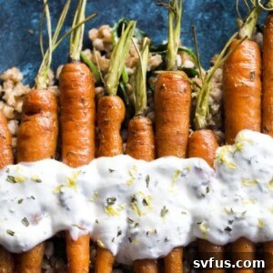 Roasted Carrots with Lemon Yogurt Sauce and Farro