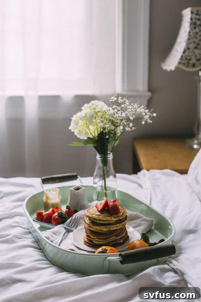 Golden brown Tahini Pancakes ready to be served