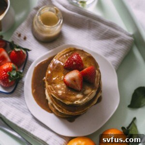 Tahini Pancakes made with healthy ingredients and topped with cinnamon, tahini AND maple syrup!
