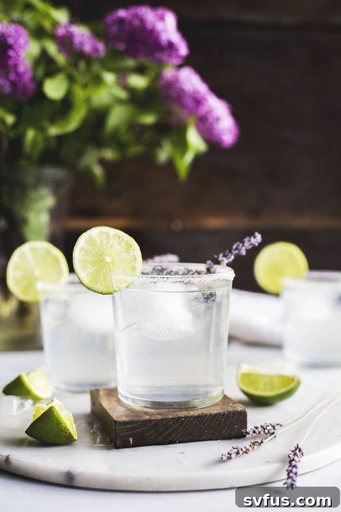 Lavender Margarita, a light and refreshing floral cocktail
