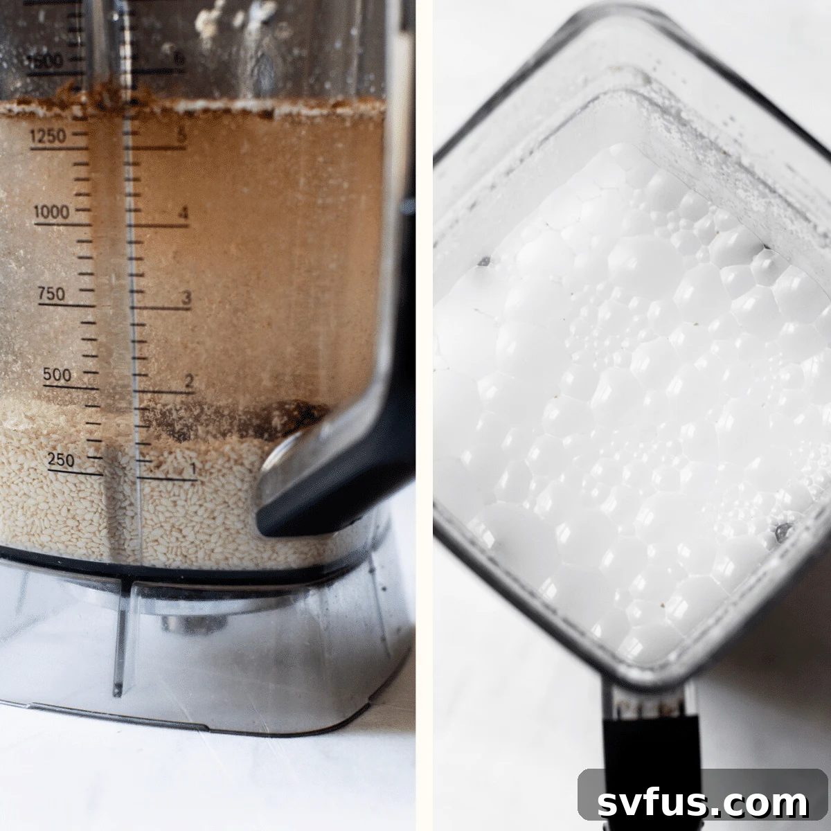 milk in a blender