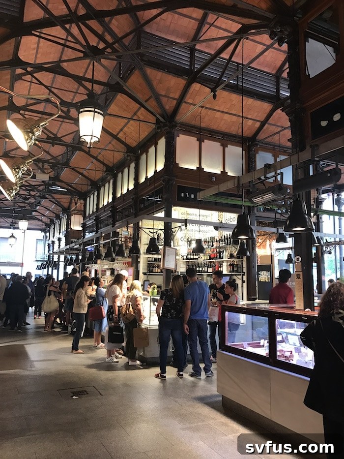 Mercado San Miguel, a bustling food market in Madrid
