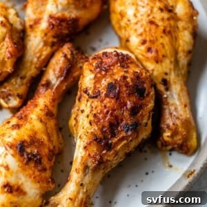 crispy chicken legs on a plate