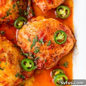 baked chicken thighs in a baking dish