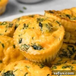 side view of a pile of high protein egg muffins.